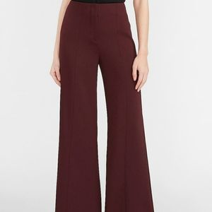 High Waisted Seamed Front Zipper Back Wide Leg